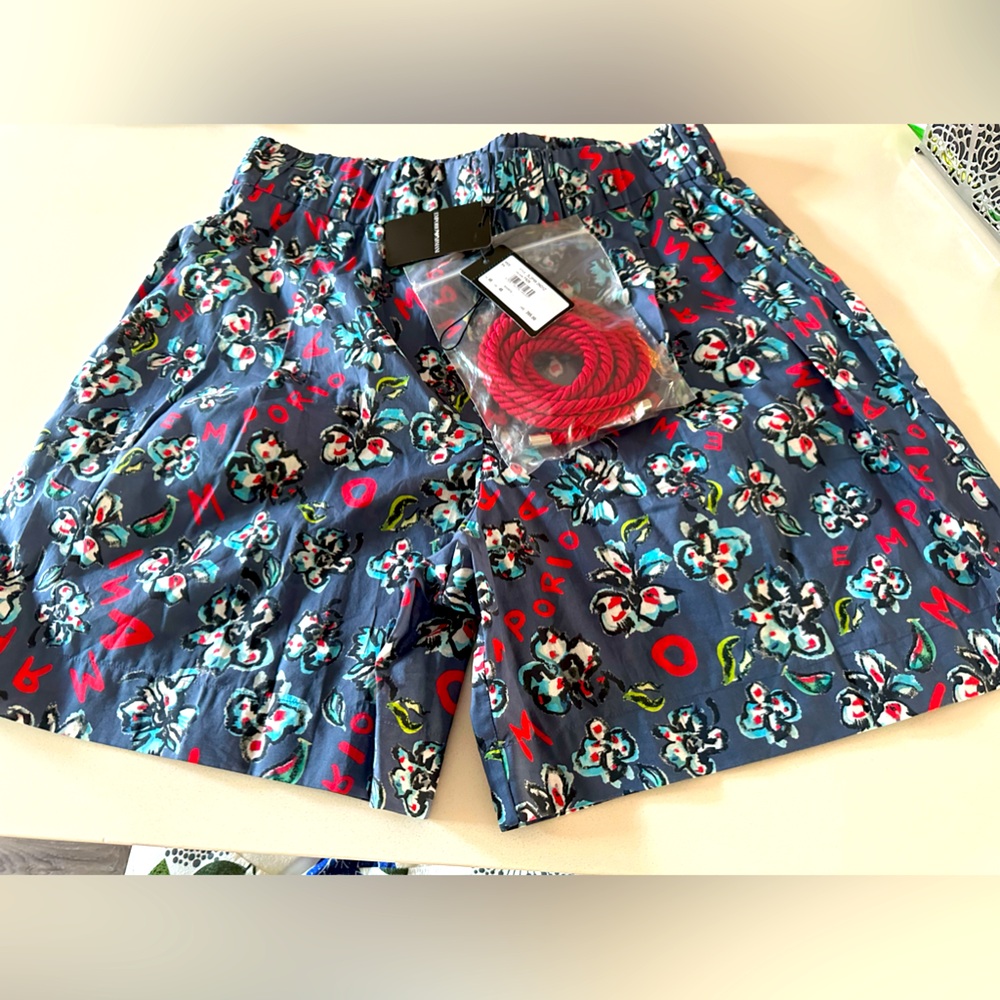 Emporia Armani shorts size 48(can fit size 10-12- or 14)does have a red belt NWT